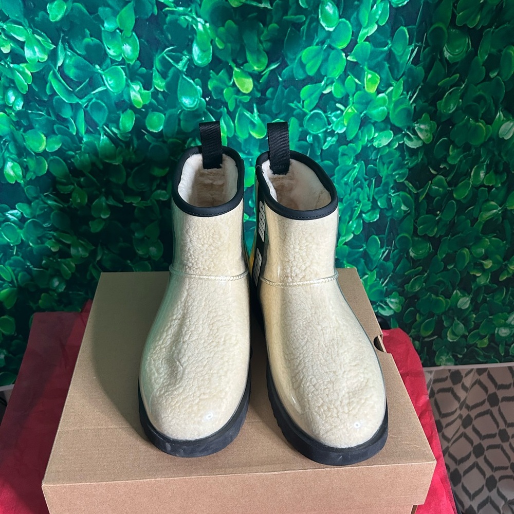 UGG Cream and Black Boots Women size 10